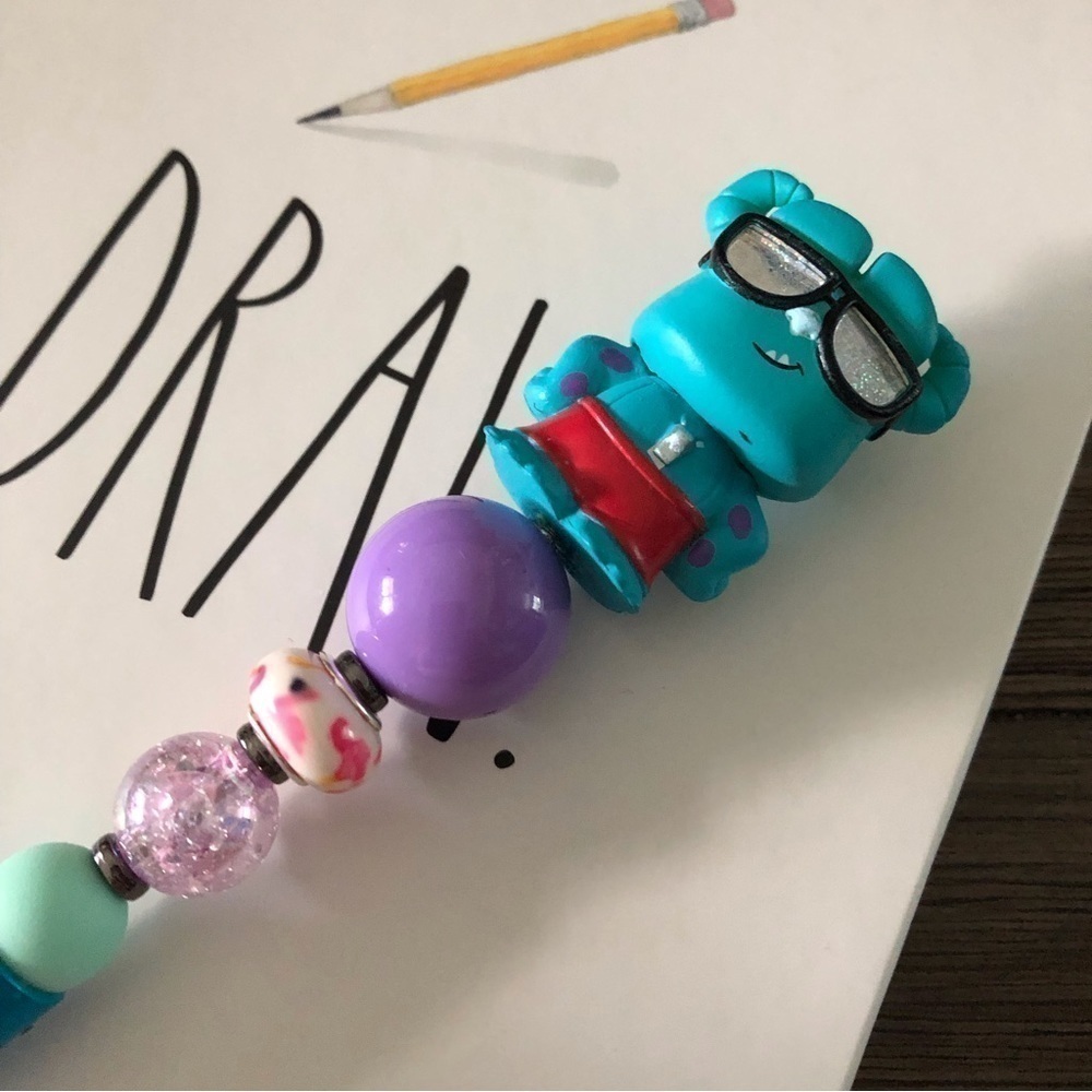 Disney Doorables: Monsters INC.: Sully as lifeguard handmade beaded pen